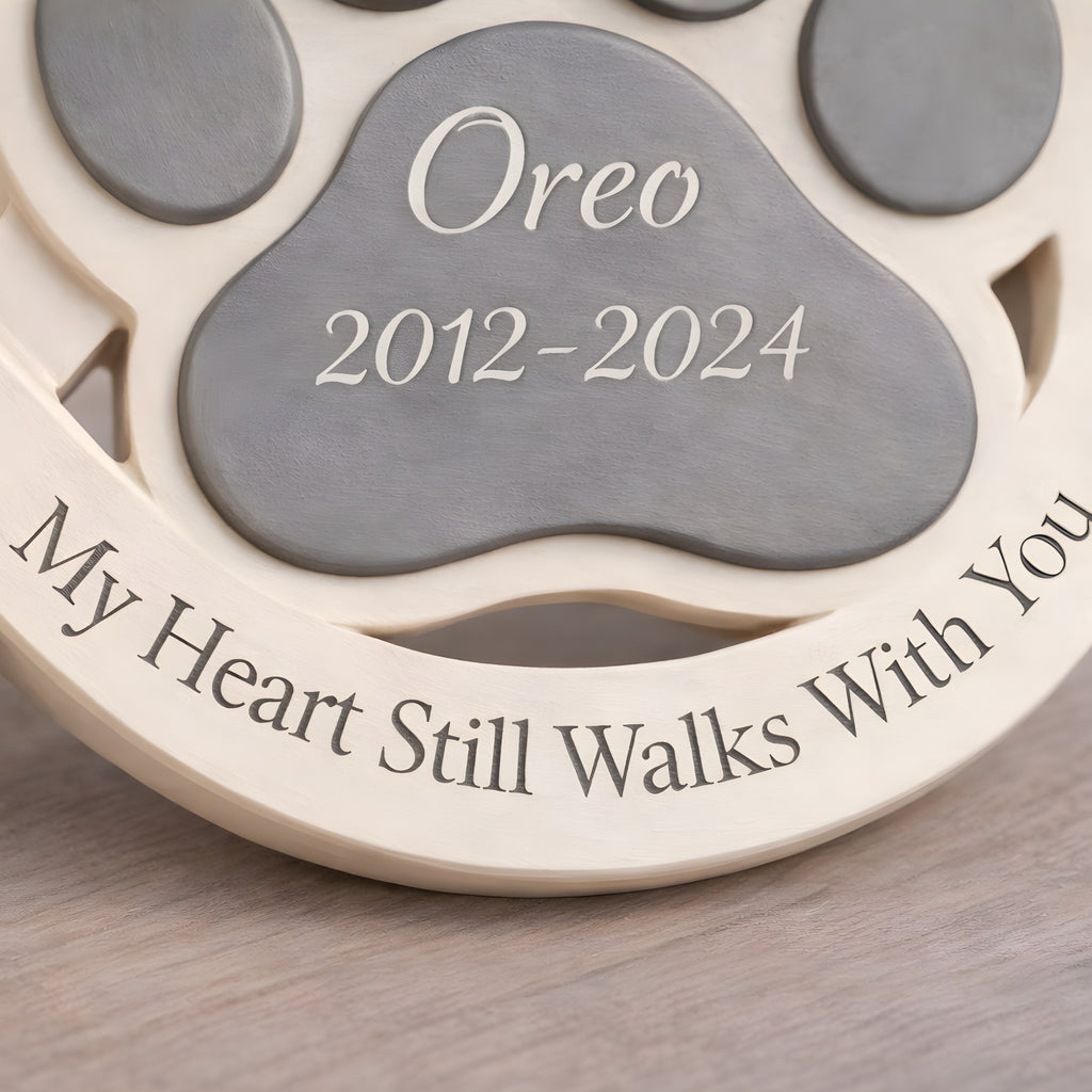 Personalized Infinity Dog Memorial Keepsake – Custom Paw Print Pet Remembrance Gift, Forever in My Heart Tribute Wooden