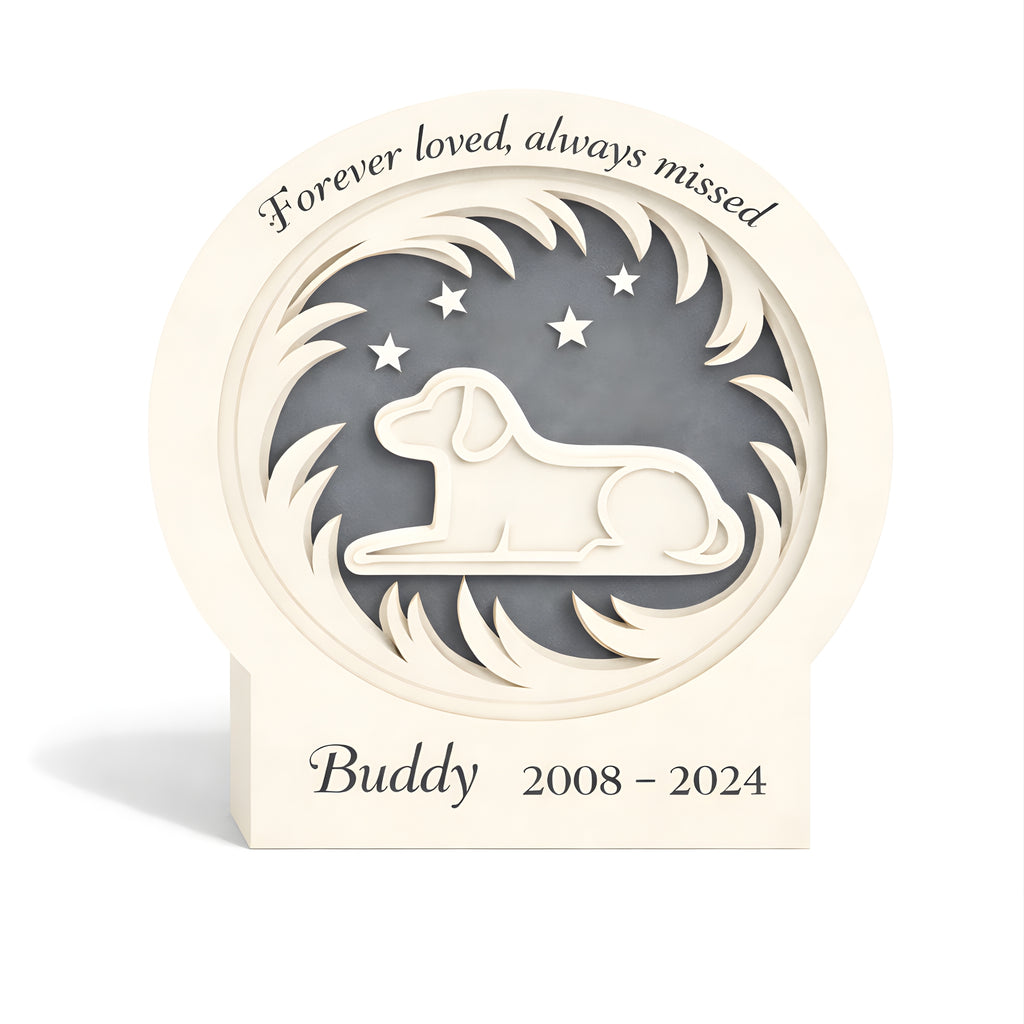 Personalized dog memorial plaque – Custom Pet Remembrance Plaque, Peaceful Dog Loss Tribute Wooden