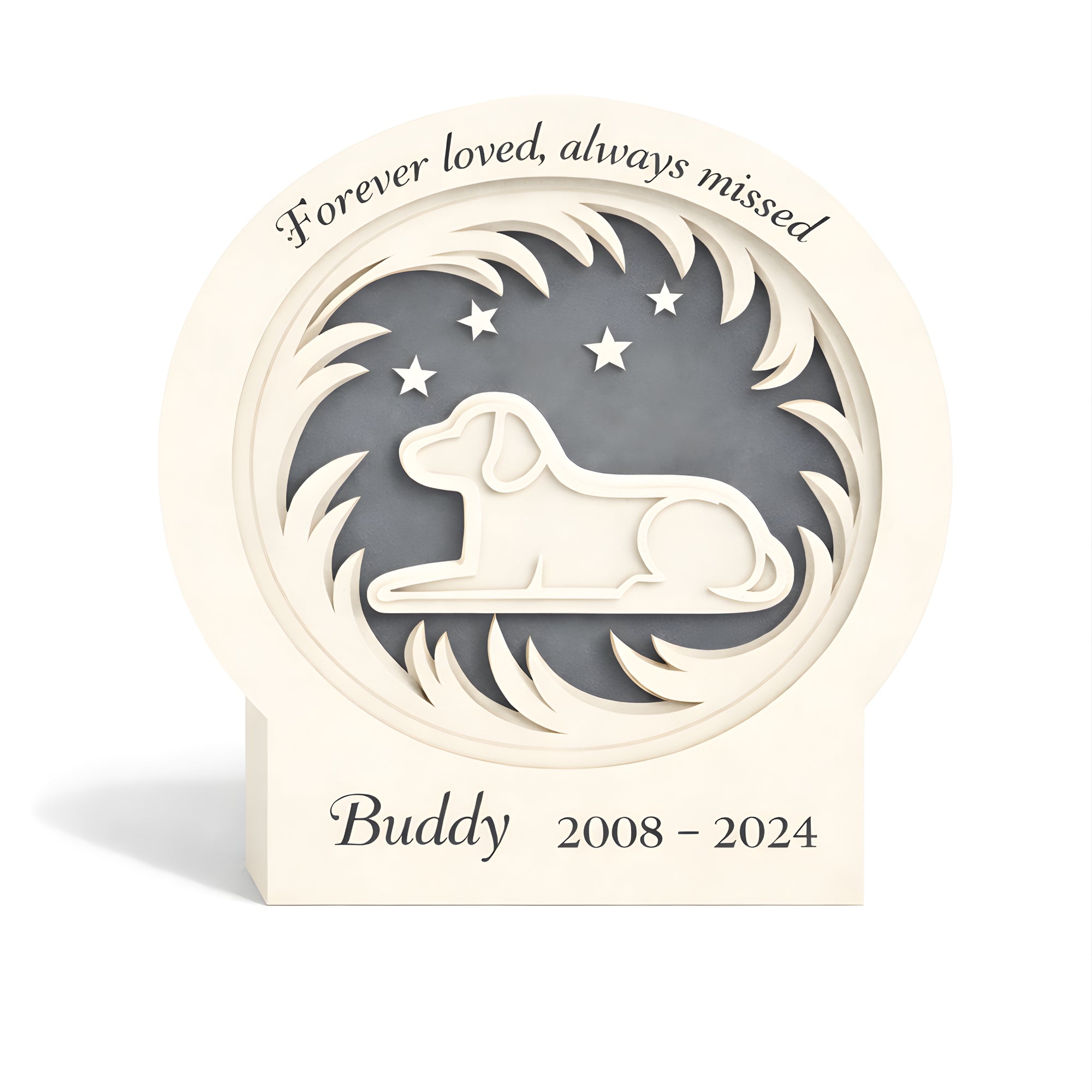 Personalized dog memorial plaque – Custom Pet Remembrance Plaque, Peaceful Dog Loss Tribute Wooden