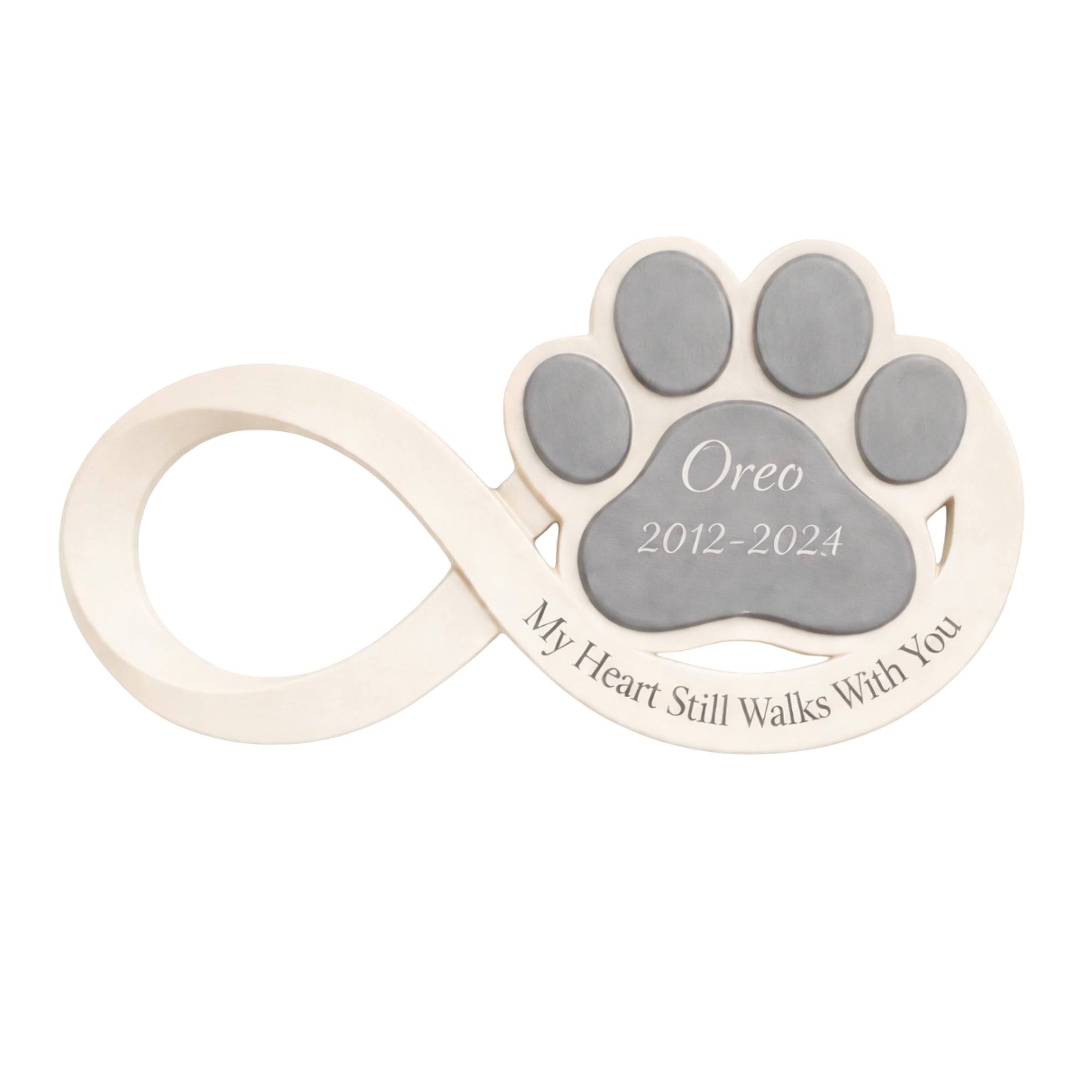 Personalized Infinity Dog Memorial Keepsake – Custom Paw Print Pet Remembrance Gift, Forever in My Heart Tribute Wooden